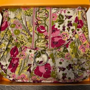 Vera Bradley Pink and Green Floral Shoulder Bag